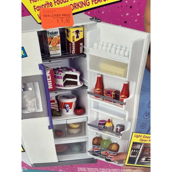 Vintage Tyco Kitchen Littles Deluxe Refrigerator Set Brand New - Picture 5 of 13